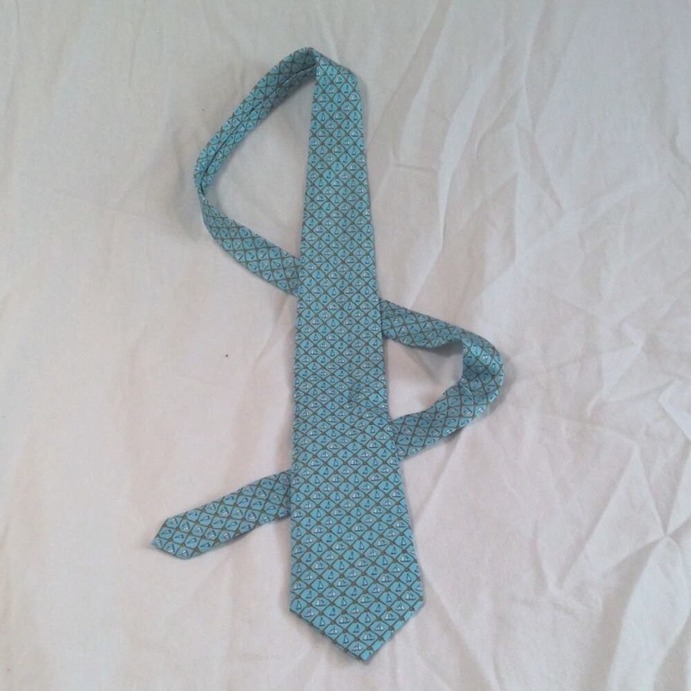 Alynn Necktie Turquoise "Knot Enough Sailing" Rope Sailboats Knots 56" x 3.5"